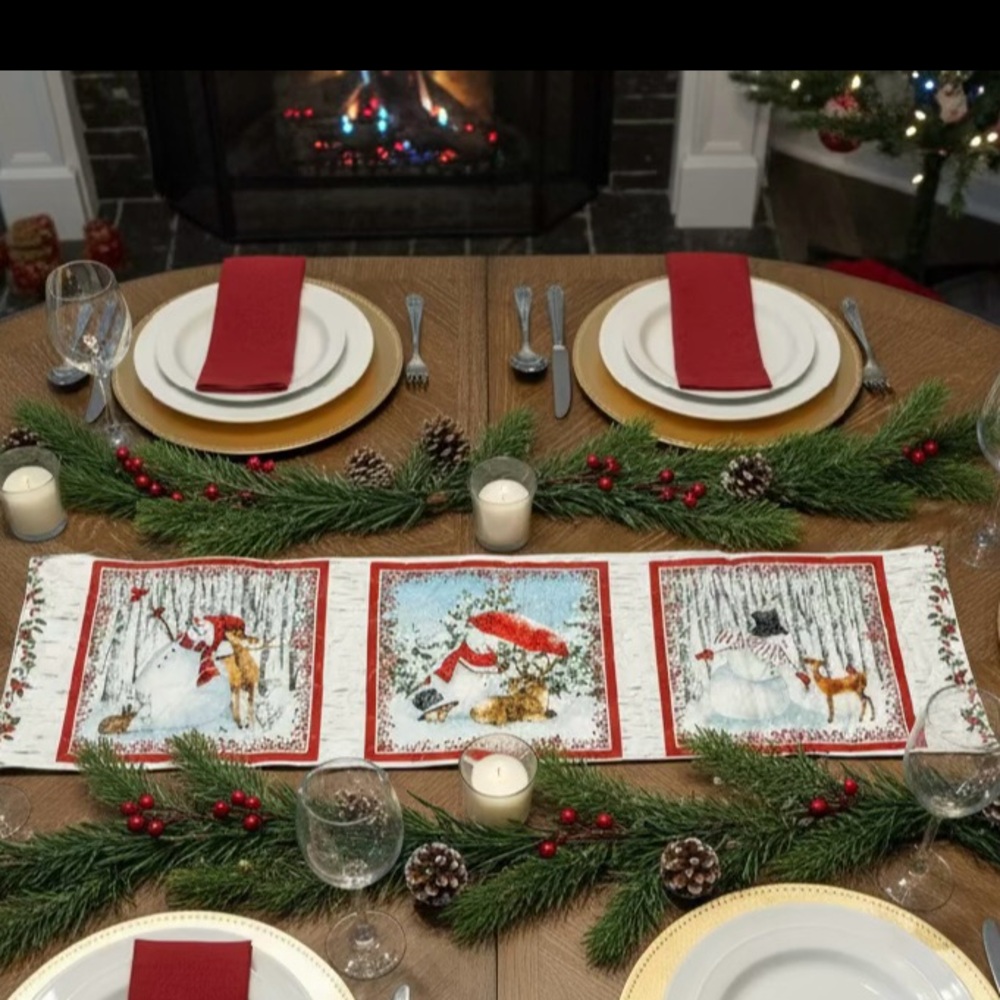 Festive Snowmen Quilted Table Runners